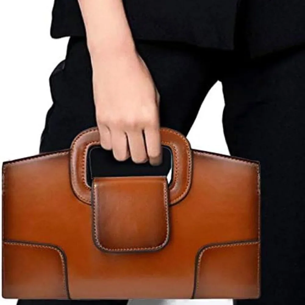 Women Vintage Flap Tote PU Leather Shoulder Handbag Clutch Purse